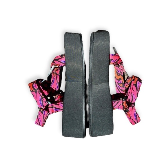 🌻ASOS Design Pink Colorful Sporty Flat Platform Sandals Size 7 - Picture 7 of 11